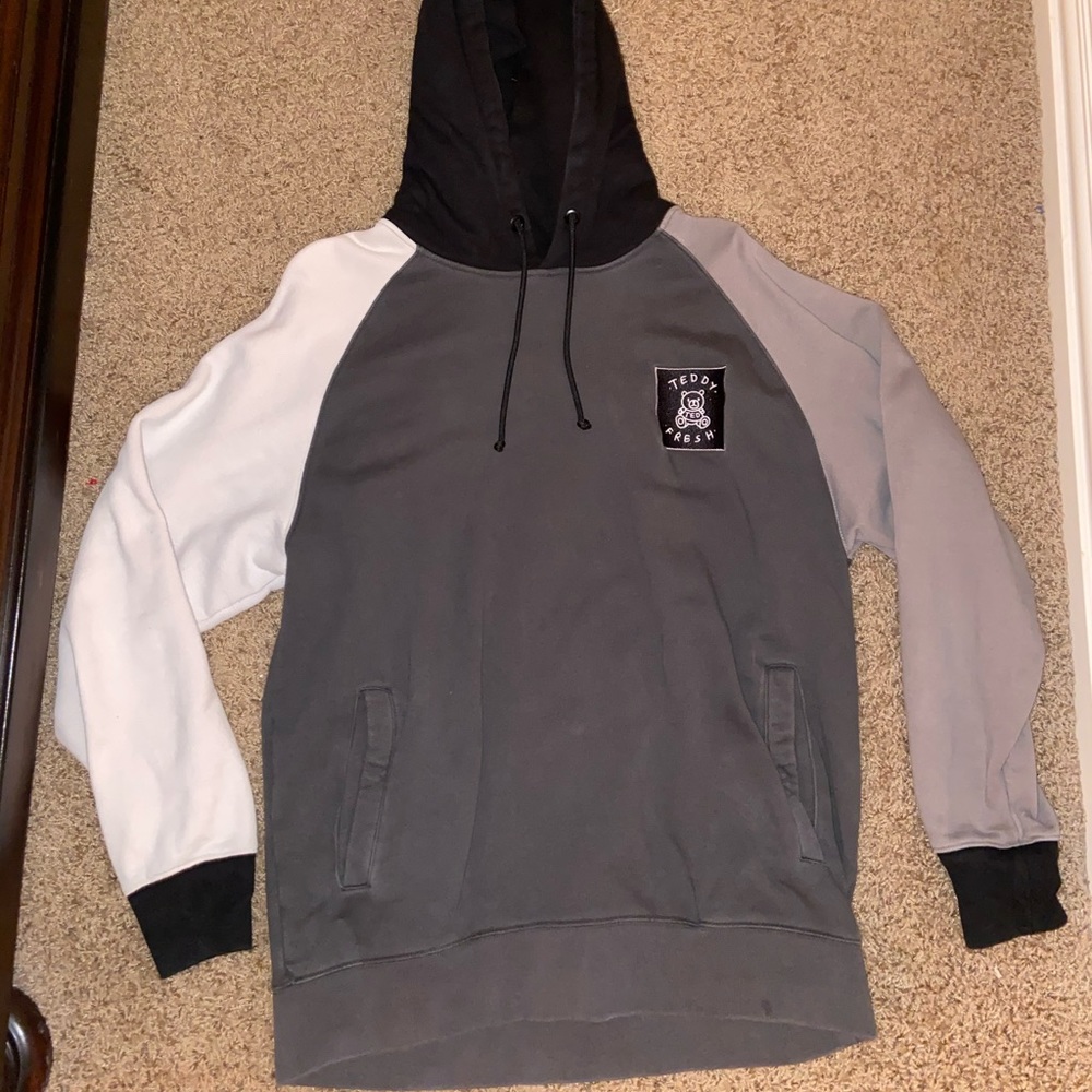 teddy fresh grey color block XL